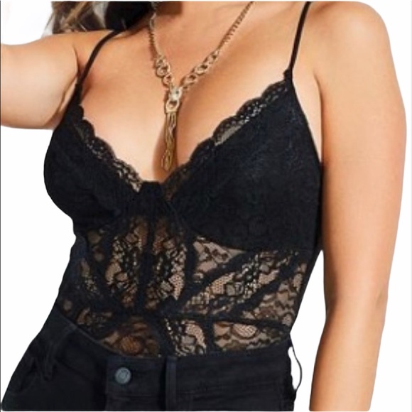 Guess Black Natasha Lace Bodysuit - Picture 2 of 14